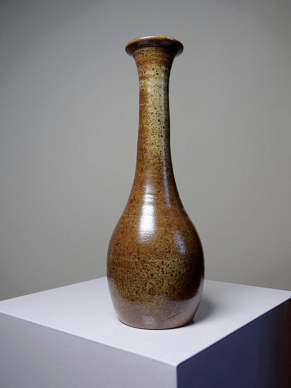 High soliflore turned stoneware vintage 90-2000 Christophe and Natalie Hurtault