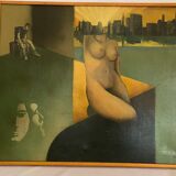 Oil painting on canvas by Bruno Lassalle signed by him in 1982