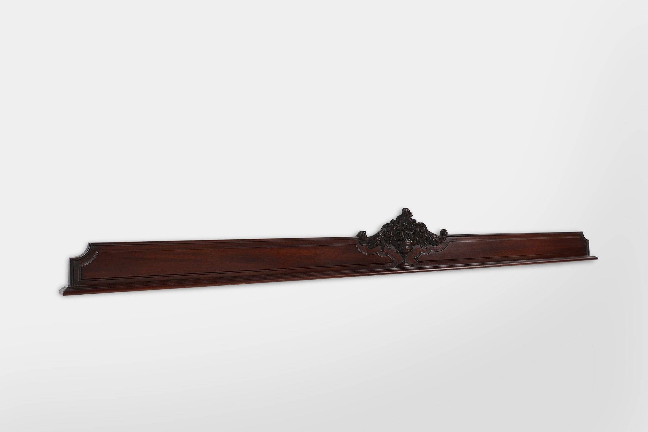 Antique Sculpted Oak Frieze or Wall Ornament, France, 1900s