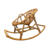 Rocking chair enfant en rotin vintage