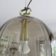 Suspension Peill & Putzler en verre fumé et laiton, années 70