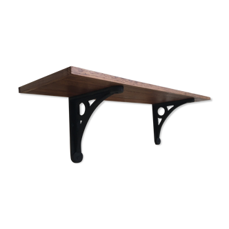 Oak shelf massif year 1940 with cast-iron brackets