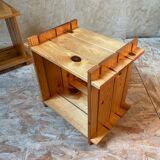 Pair of cubist pine bedside tables