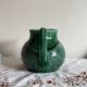 Green ceramic pitcher Sarreguemines vintage tableware