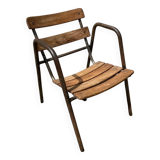 Fauteuil en bois et métal vintage