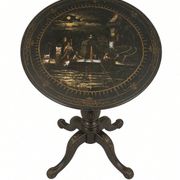 Tilting gueridon Napoleon III; Venetian scene in moonlight; D50cm