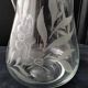 Blown glass water jug, engraved floral decoration 2.2 l