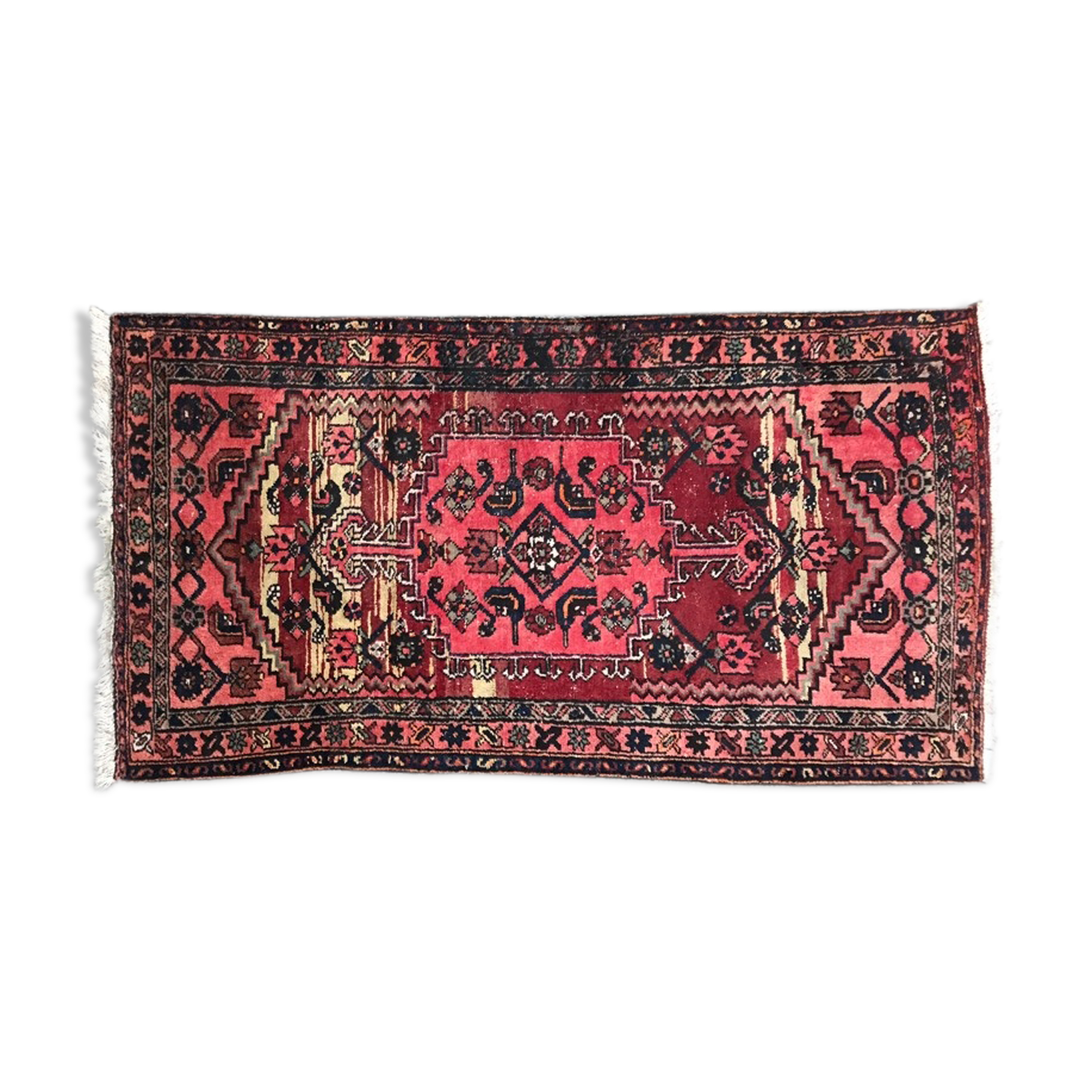 Carpet Persian hamadan's vintage hand 103 x 190 cm