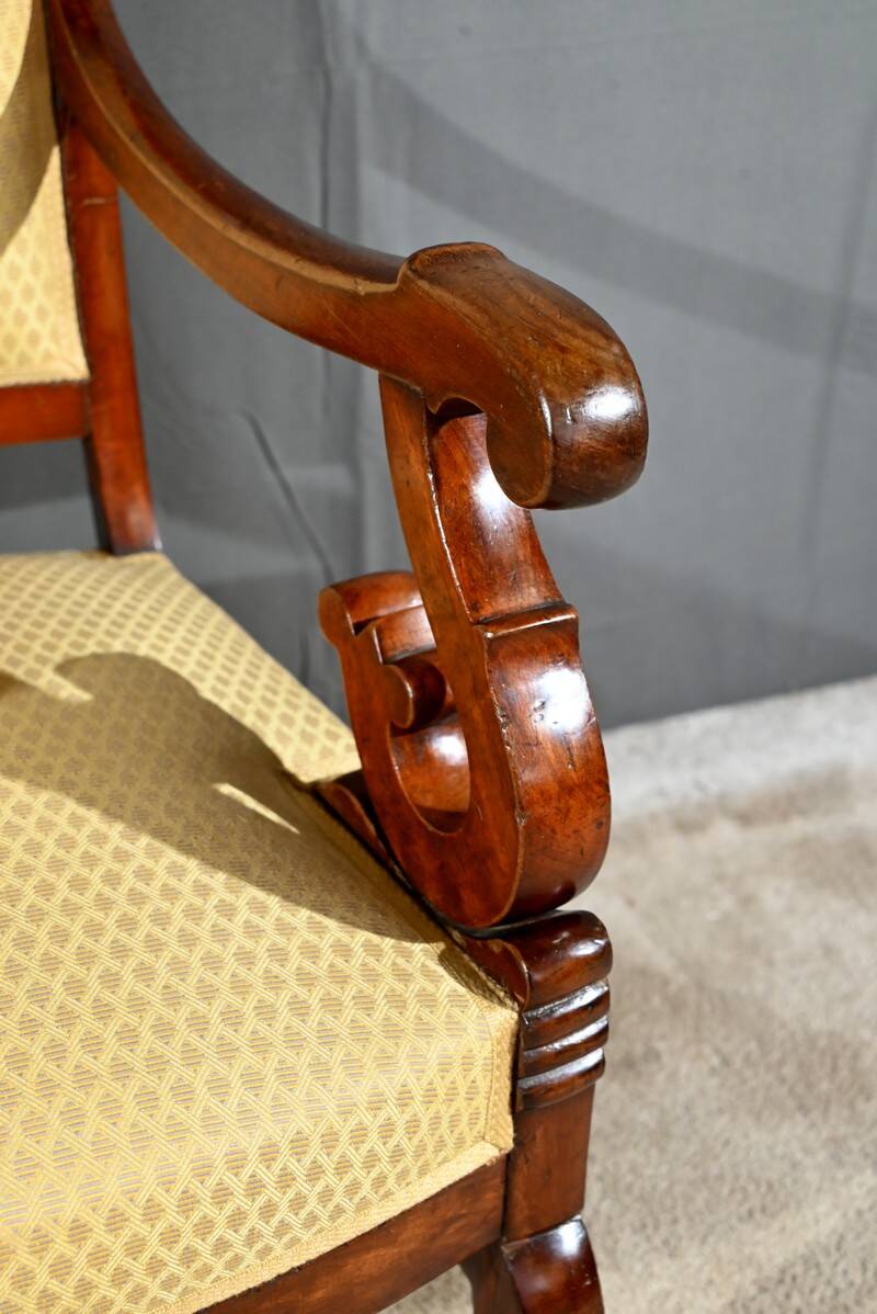 Mahogany Office Armchair, Restoration Period – Early 19th Century