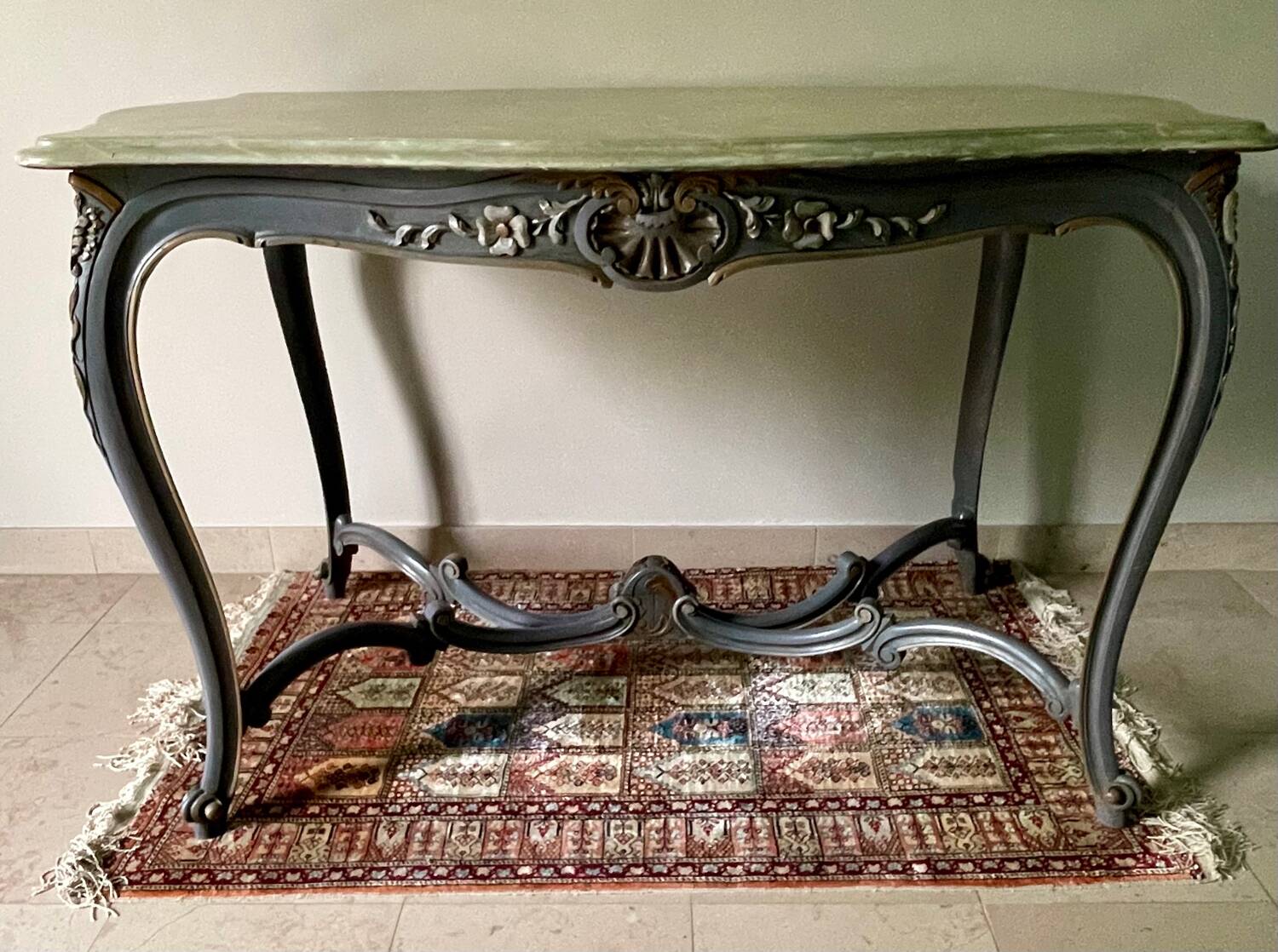 Louis XV style painted carved oak table