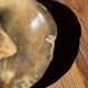 Dark beige oval petrified wood bowl 25x19 - 3782