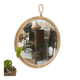 Round rattan mirror with ring