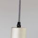 Vintage metal ceiling suspension – postmodern Memphis style from the 1980s, purple, green, silver, striped cable, Pop Art interior, retro light fixture.