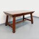 Brutalist rectangular dining table by Georges Robert in pine wood.