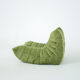 Togo Armchair and Pouf in Fresh green Corduroy