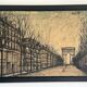 Bernard Buffet painting “Champs-Élysées and Arc de Triomphe” Print on t