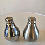 Salt and pepper maker "bidibule" in metal design 70s - 80s