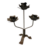 Rose shaped metal candle holder