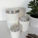 Lot of 3 old jars of laboratory glass color white