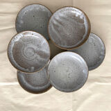 Set of 6 stoneware dessert plates