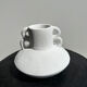 Artisanal terracotta vase painted white with double handles H:16 D:20