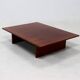 Grande table basse en bambou et bois belge des années 1980