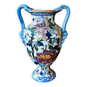 Ancien vase Gien modèle pivoine