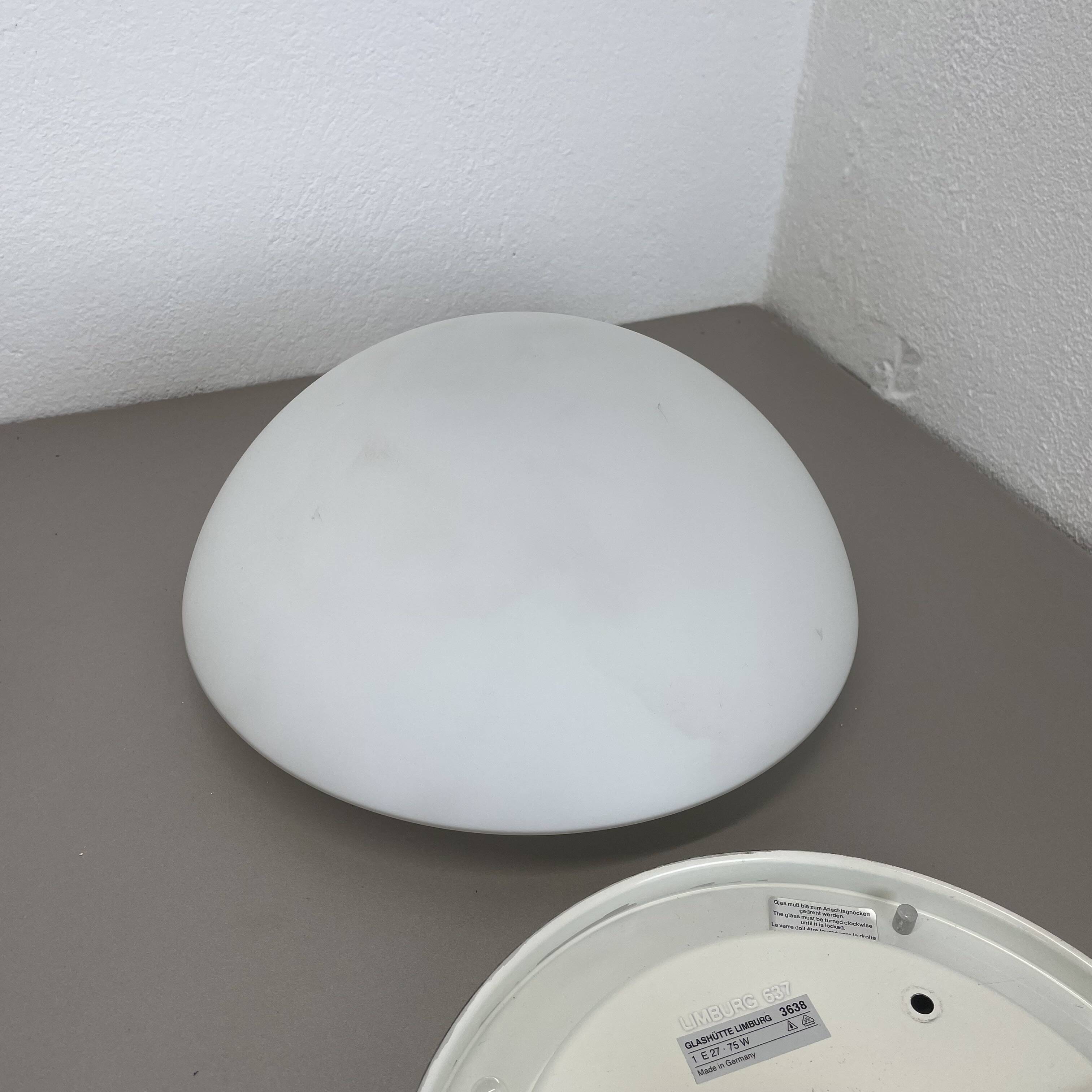 Set of 2 metal and glass Wall ceiling Lights by Glashütte Limburg, Germany,