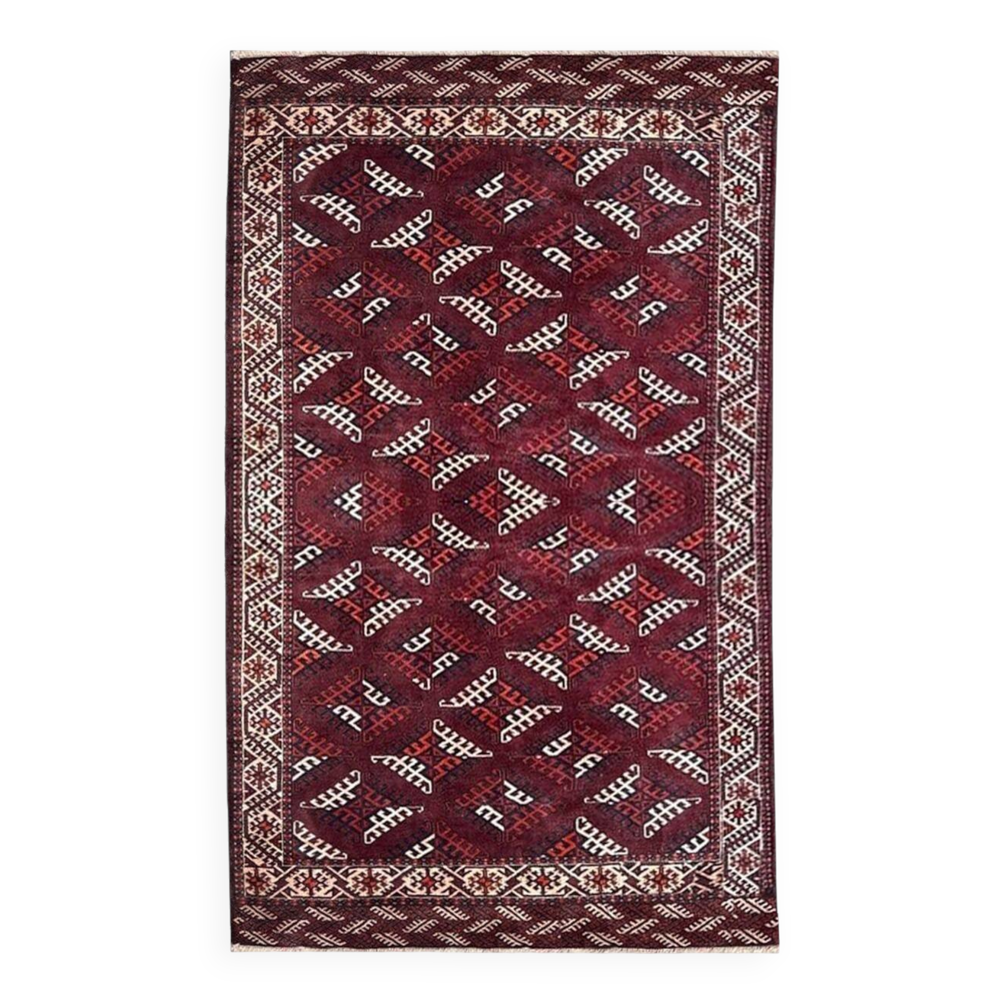 Turkmen Bukhara Yomud Rug: 3.10 X 2.08 Meters