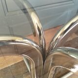 Glass and chrome coffee table 1970