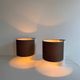 Pair of vintage table lamps, white and brown, “slim” by Gramigna for Quattrifolio, 1964 Italy