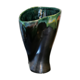 Glossy black Vallauris vase