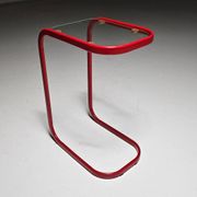 C.I.C. postmodern from the 1980s in red lacquered metal and glass