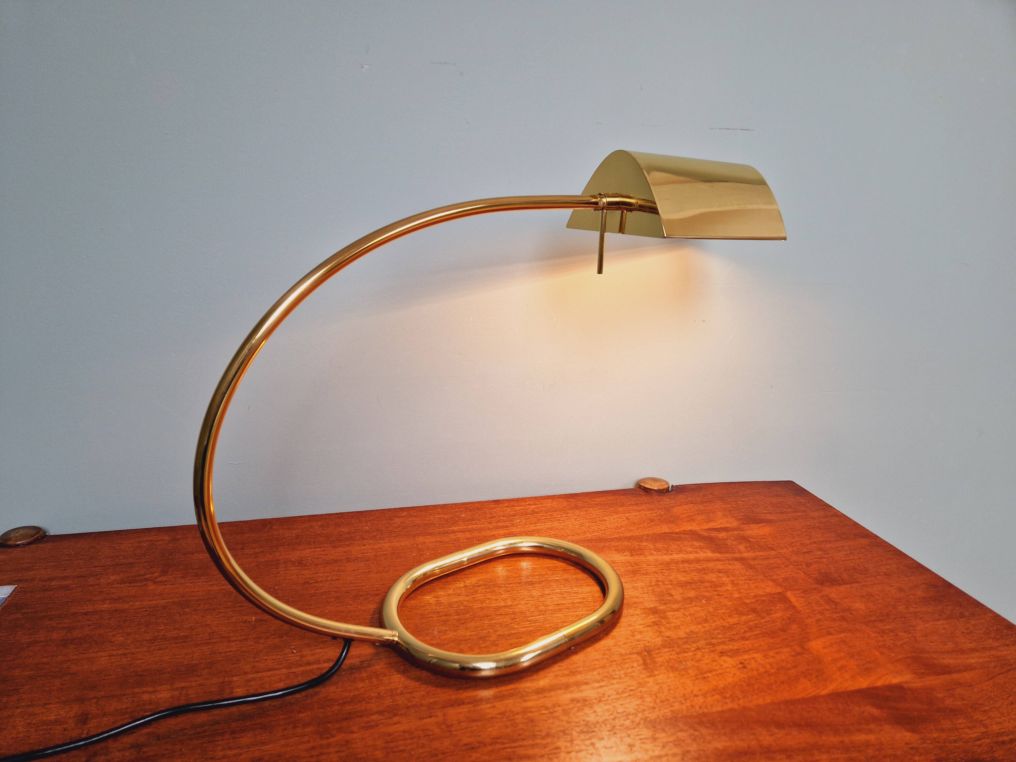 Grande lampe de bureau en laiton, Cosack Leuchten, années 70