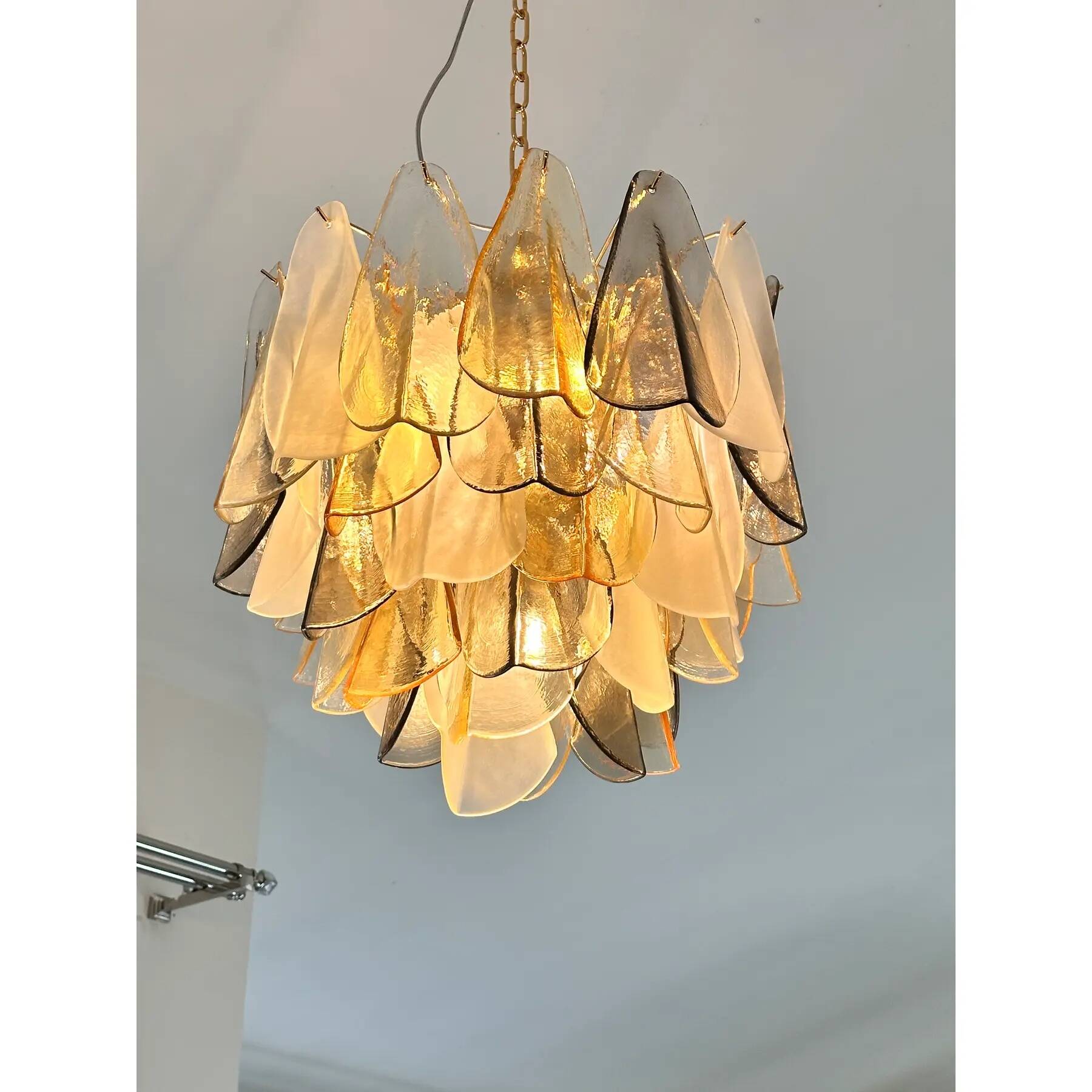Contemporary Modern Multicolour Amber "Rondini" Murano Chandelier by Simoeng