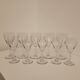 10 old cut glass glasses engraved palm decoration 1930