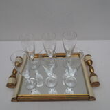 Suite de 6 verres a champagne anciens en cristal