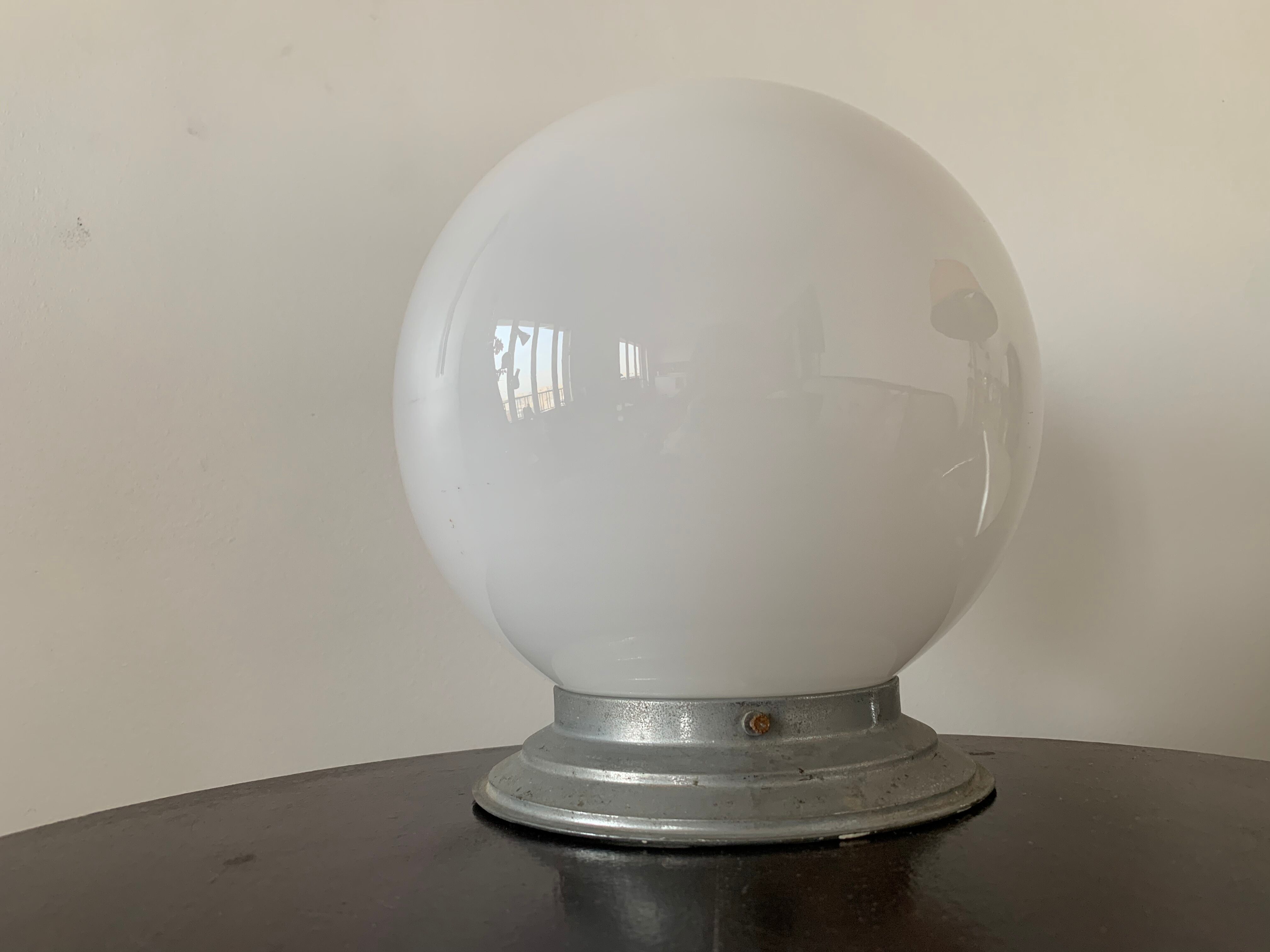 Ceiling lamp, art deco opaline globe