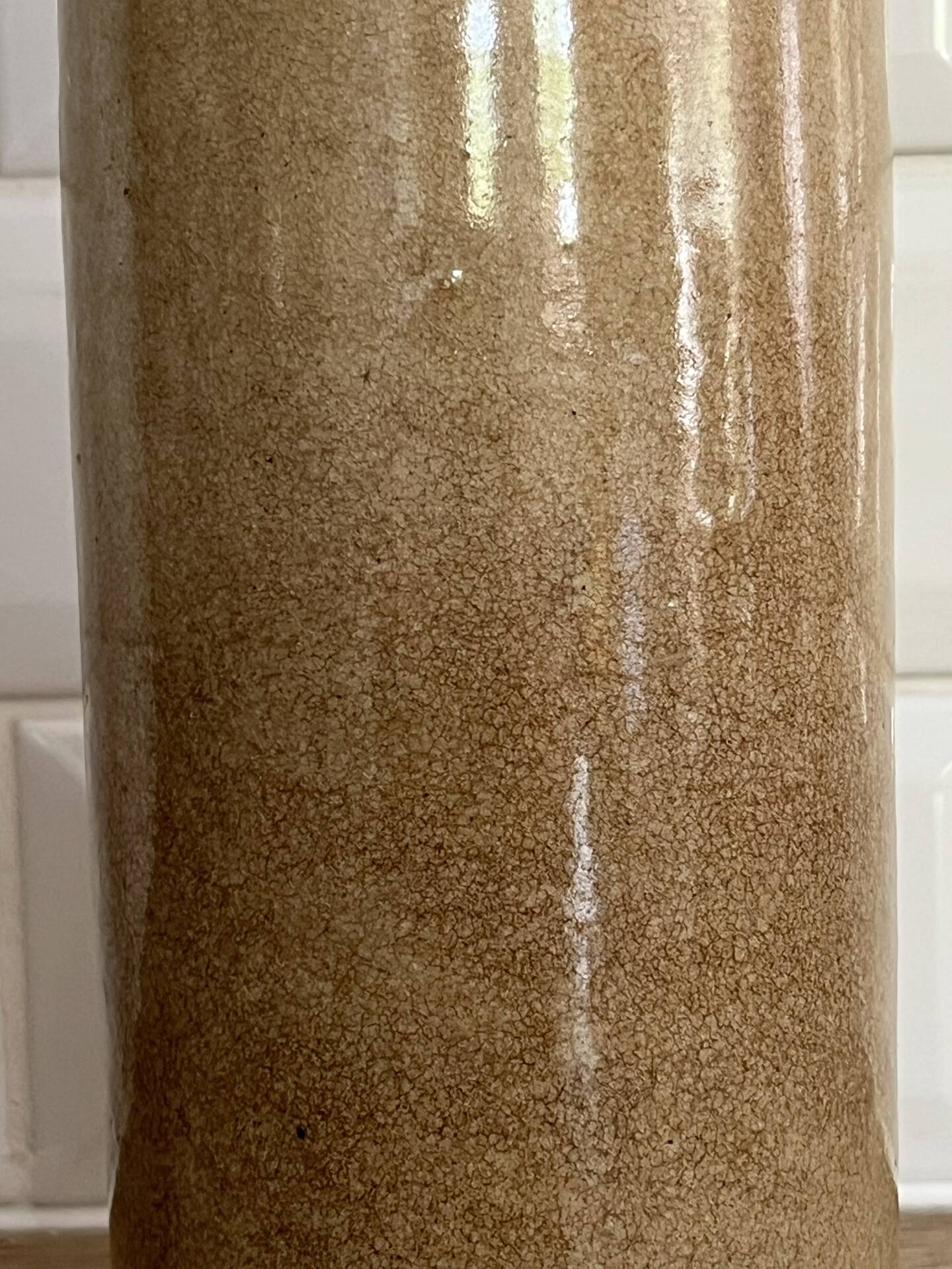 Beige stoneware bottle vase