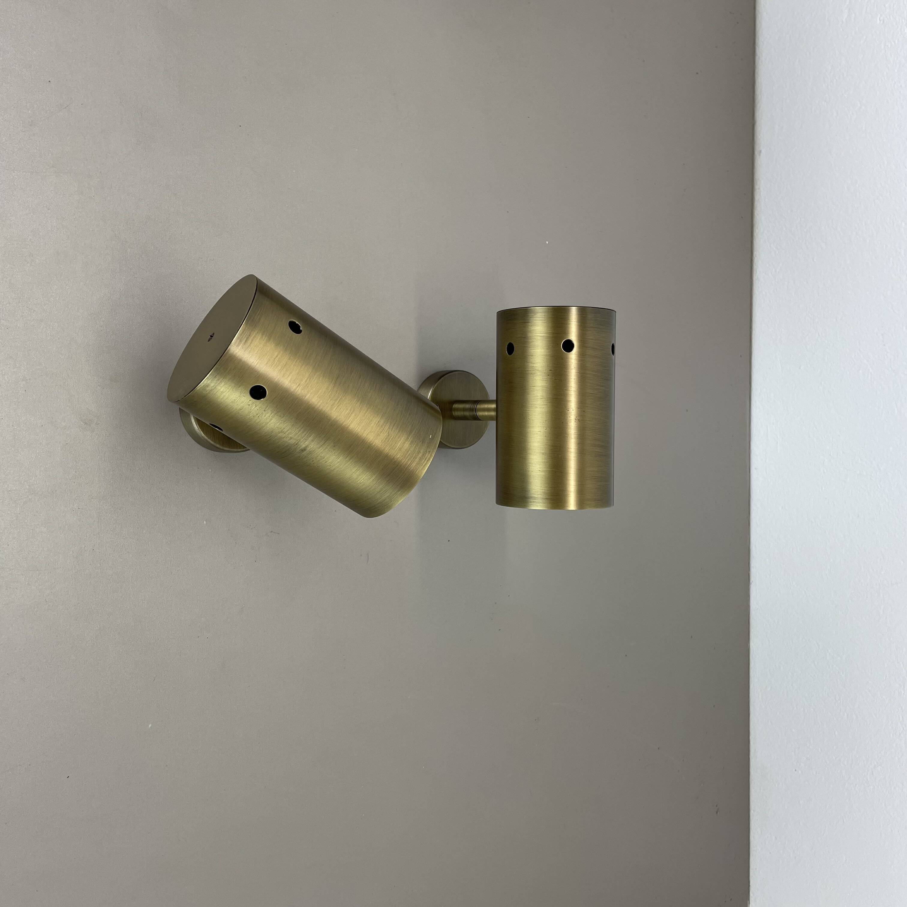 set of 2 minimalist Brass hole pattern "downlight" wall Light Spots, Italy