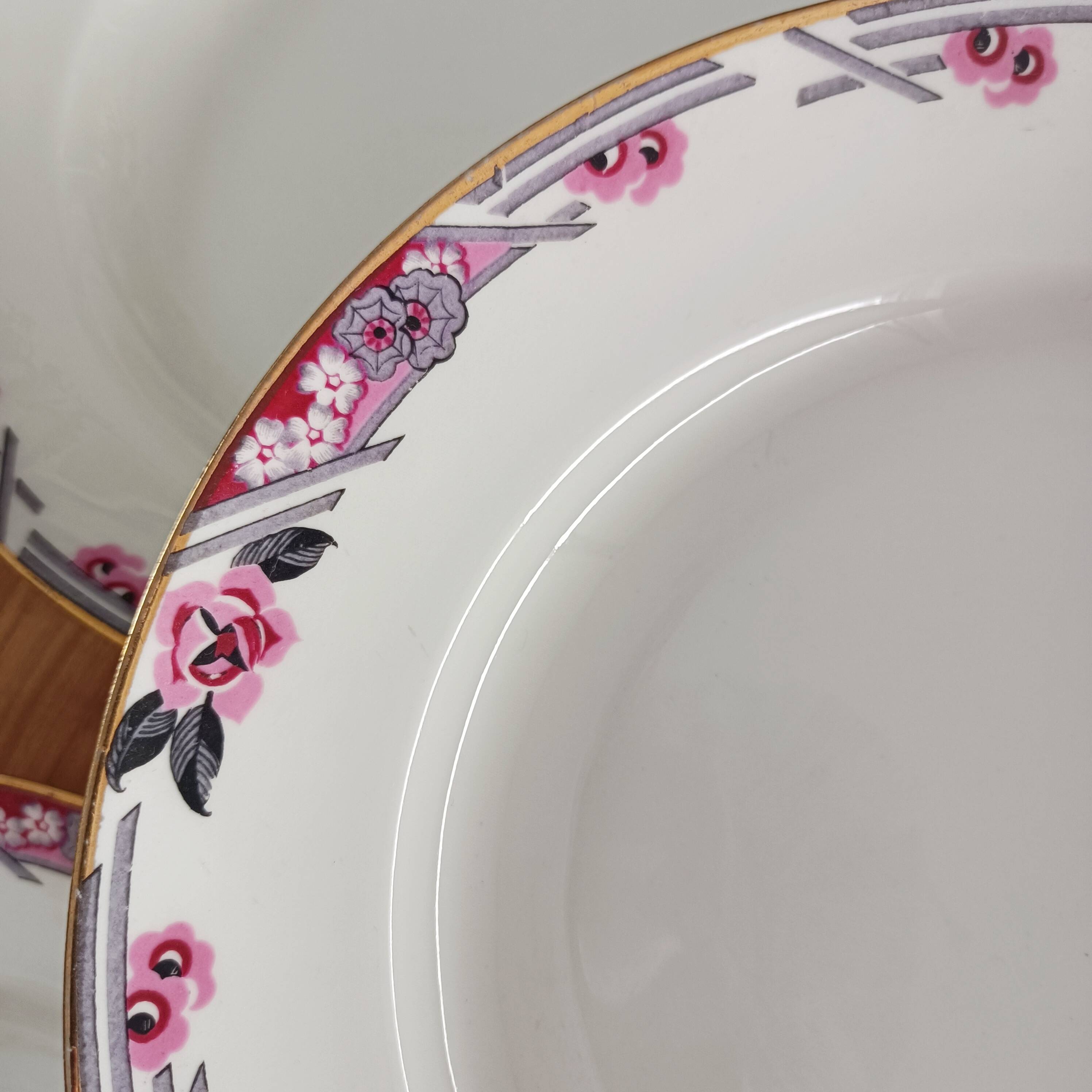 Set of 5 deep plates in Limoges porcelain Bhl