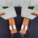 Pair of Scandinavian Perpex and teak wall lights