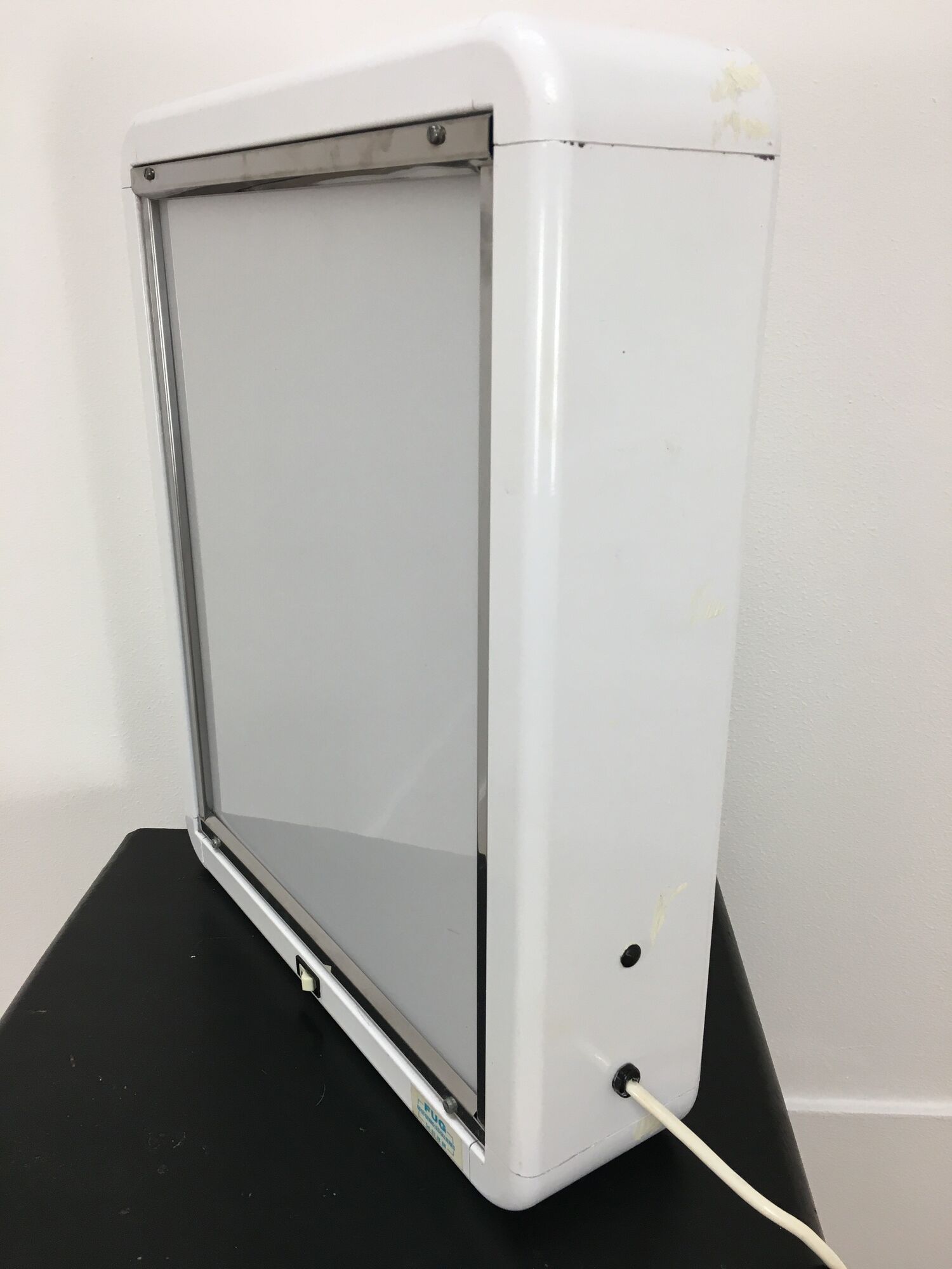 Vintage medical radio negatoscope, glass and Quartz light panel