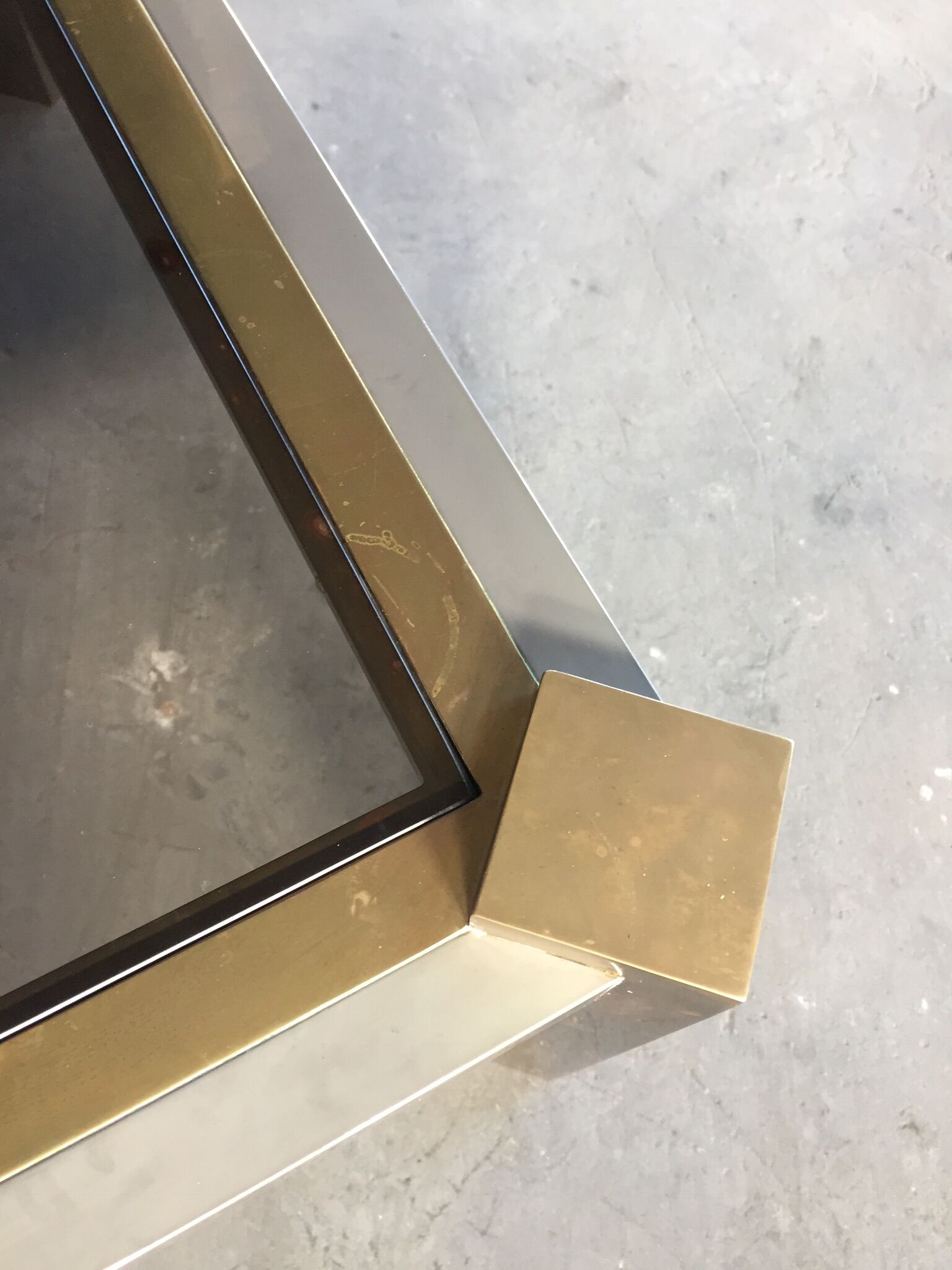 Brass and brushed steel table 1970