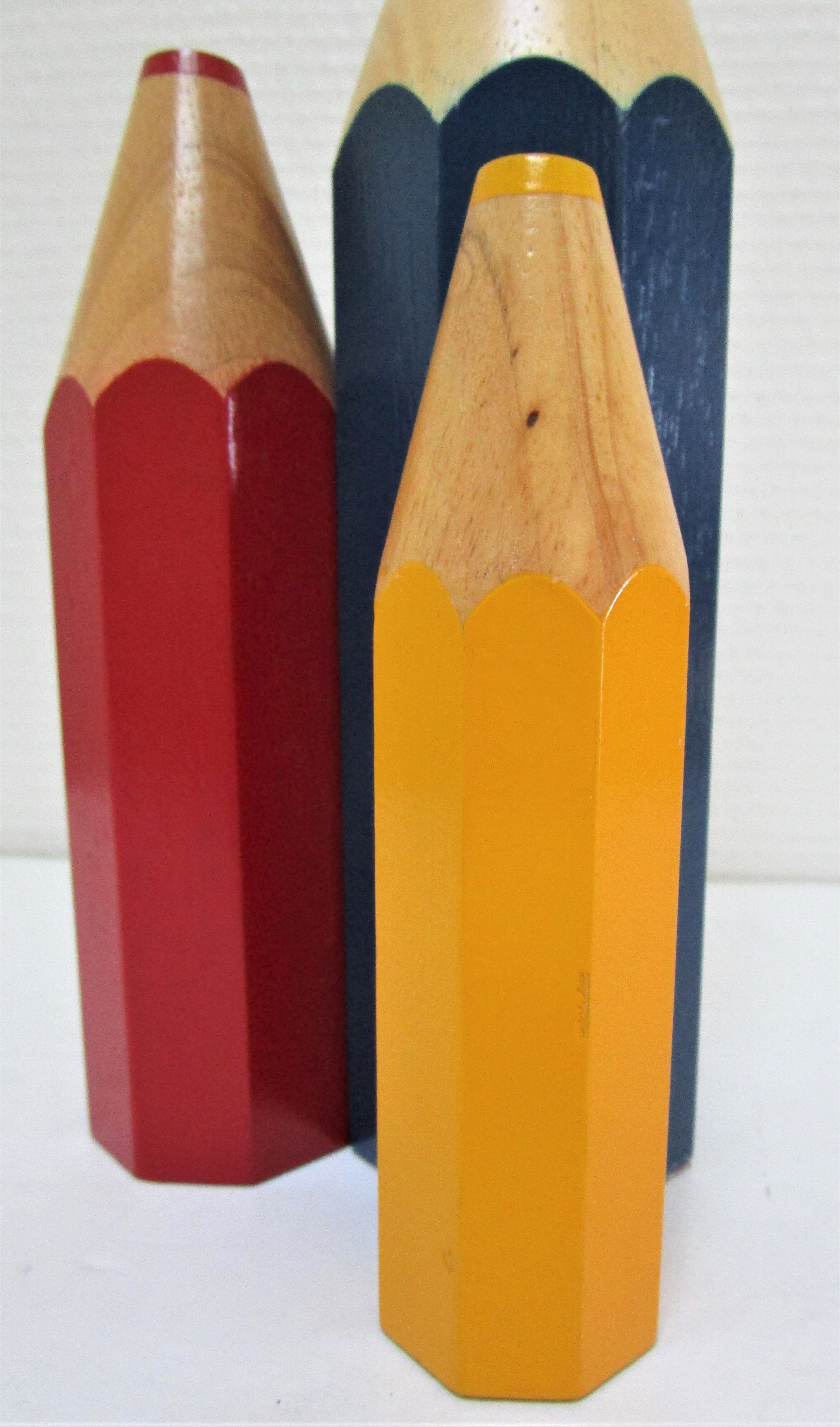Lamp foot three pencils wood beech vintage 80s