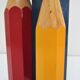 Lamp foot three pencils wood beech vintage 80s