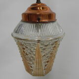Vintage hanging lamp with glass shade