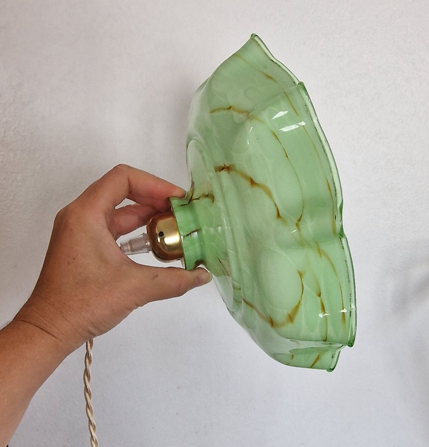 Caramel marbled green pendant light