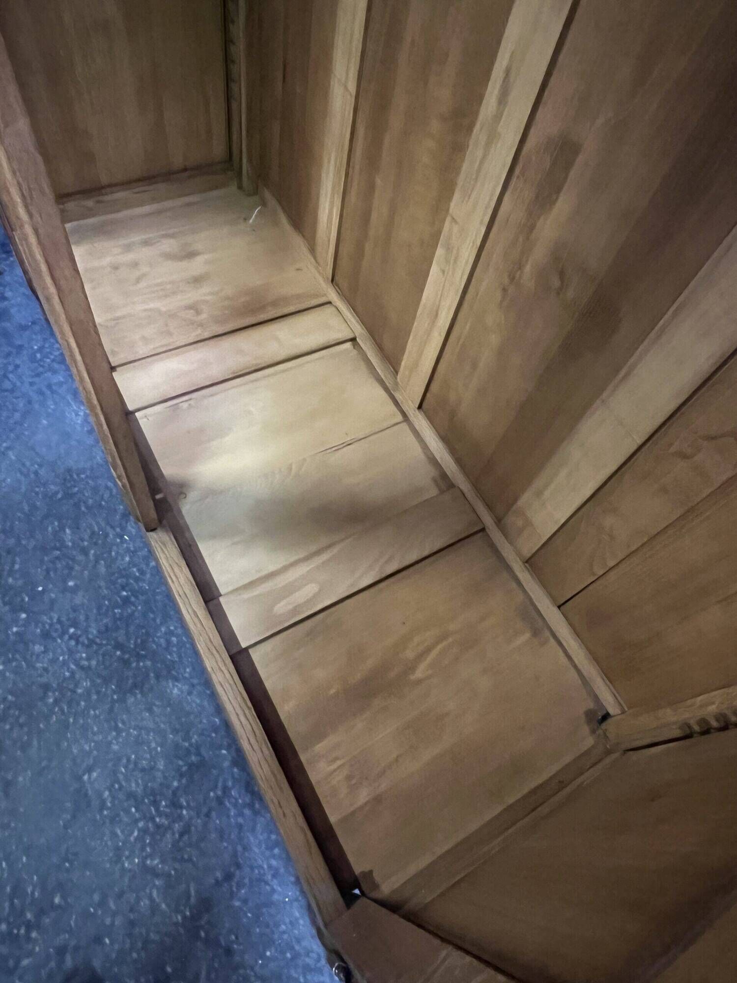 Pair of high-quality solid oak Norman wardrobes, "Cauchoise" model from the 1960s-1970s.
