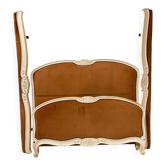 Louis XV style bed in patinated hornbeam, 20th century.
